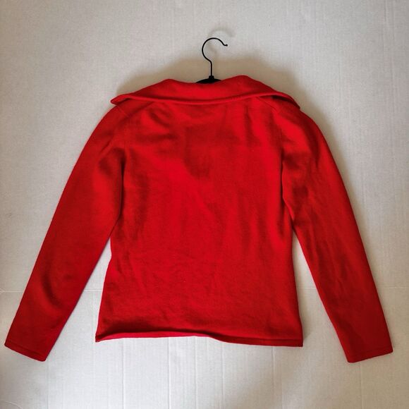Vintage Italian 100% Cashmere Red Polo Sweater Nancy Von Riesen Women’s Medium - Picture 2 of 9